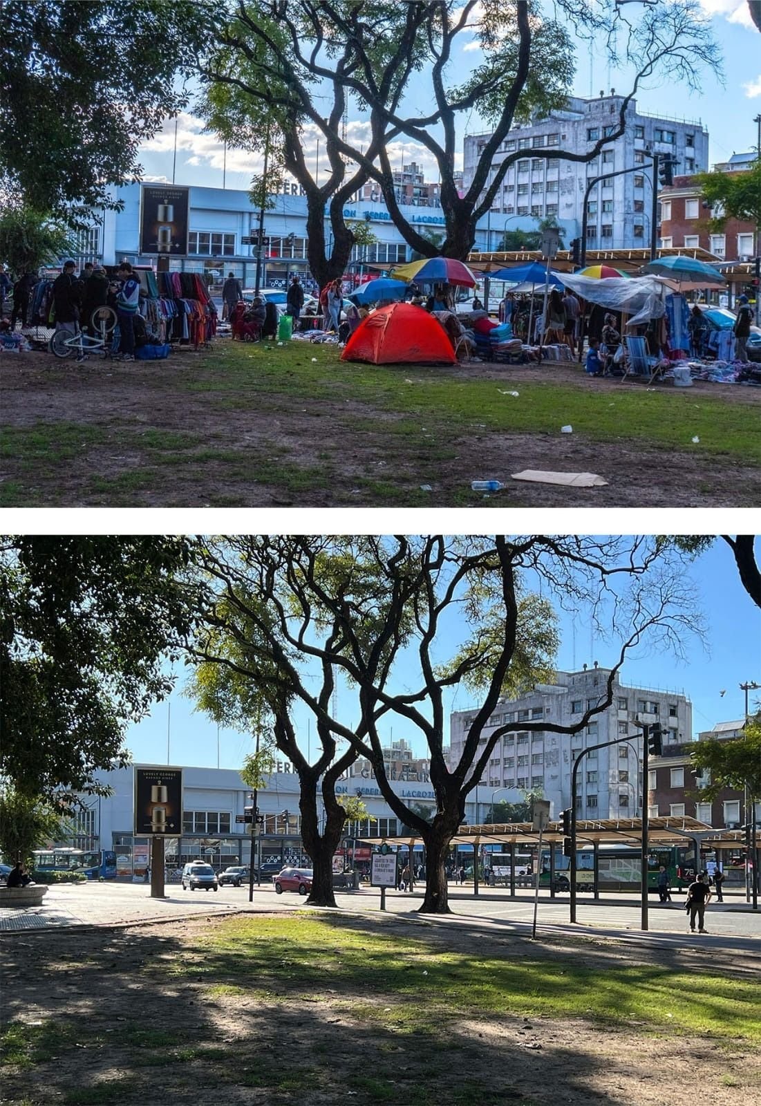Megaoperativo en Chacarita: la Ciudad desalojó a 5 mil manteros que ocupaban el Parque Los Andes